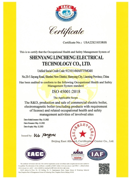 China shenyang lincheng Technology Co., Ltd Certificações